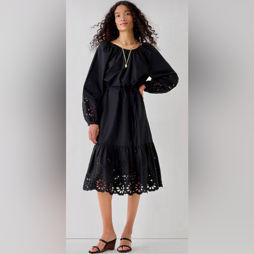 J.Crew Eyelet-trim Midi Dress Size M